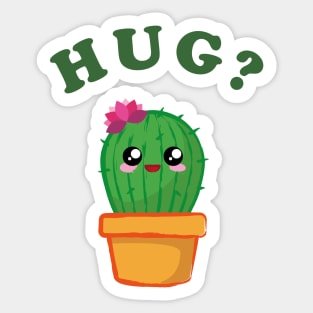 Cactus Kawaii Hug Sticker